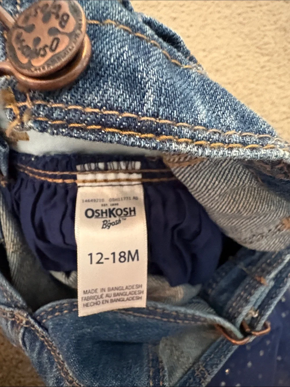OshKosh B'gosh Blue Denim Tulle Skirt Overall Dress
